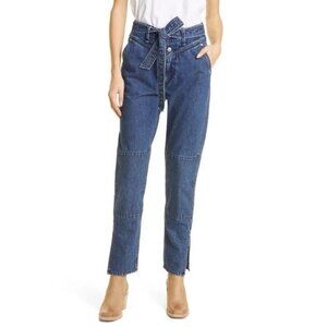 RAG & BONE Mia Yoke Straight Leg Jeans belts tie at waist clean Vincent wash 27